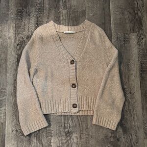 Abercrombie & Fitch Cardigan Sweater - Tan - Size Medium